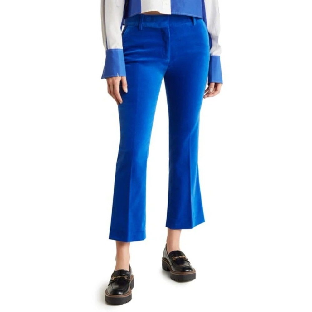 Frame Blue Velvet Cropped Pants